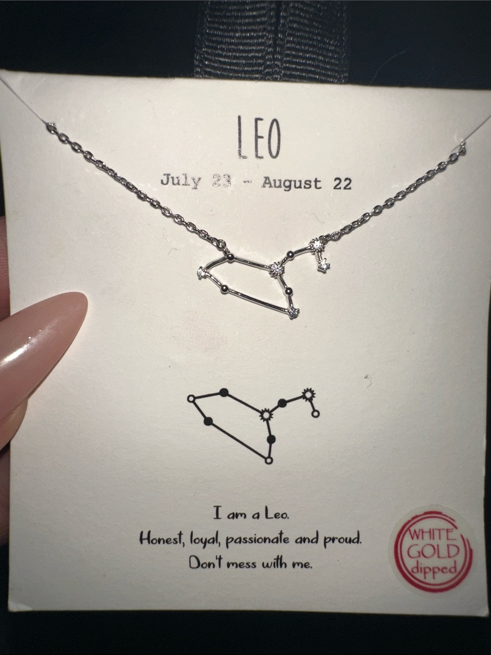 LEO Constellation Necklace - White Gold Dipped horoscope